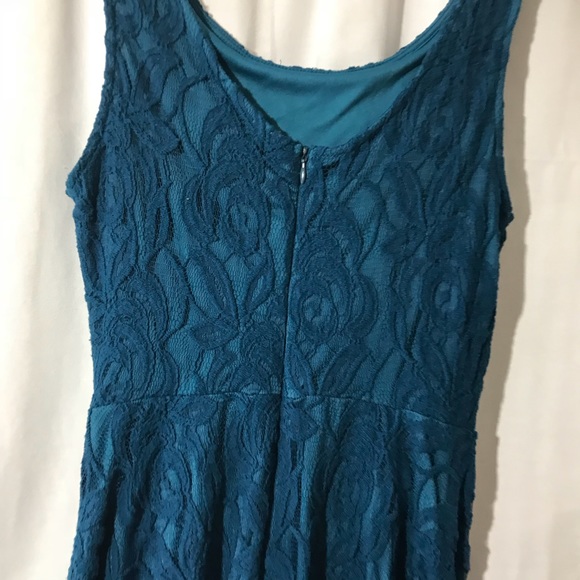 Blue Lace Mini Dress - Picture 3 of 4